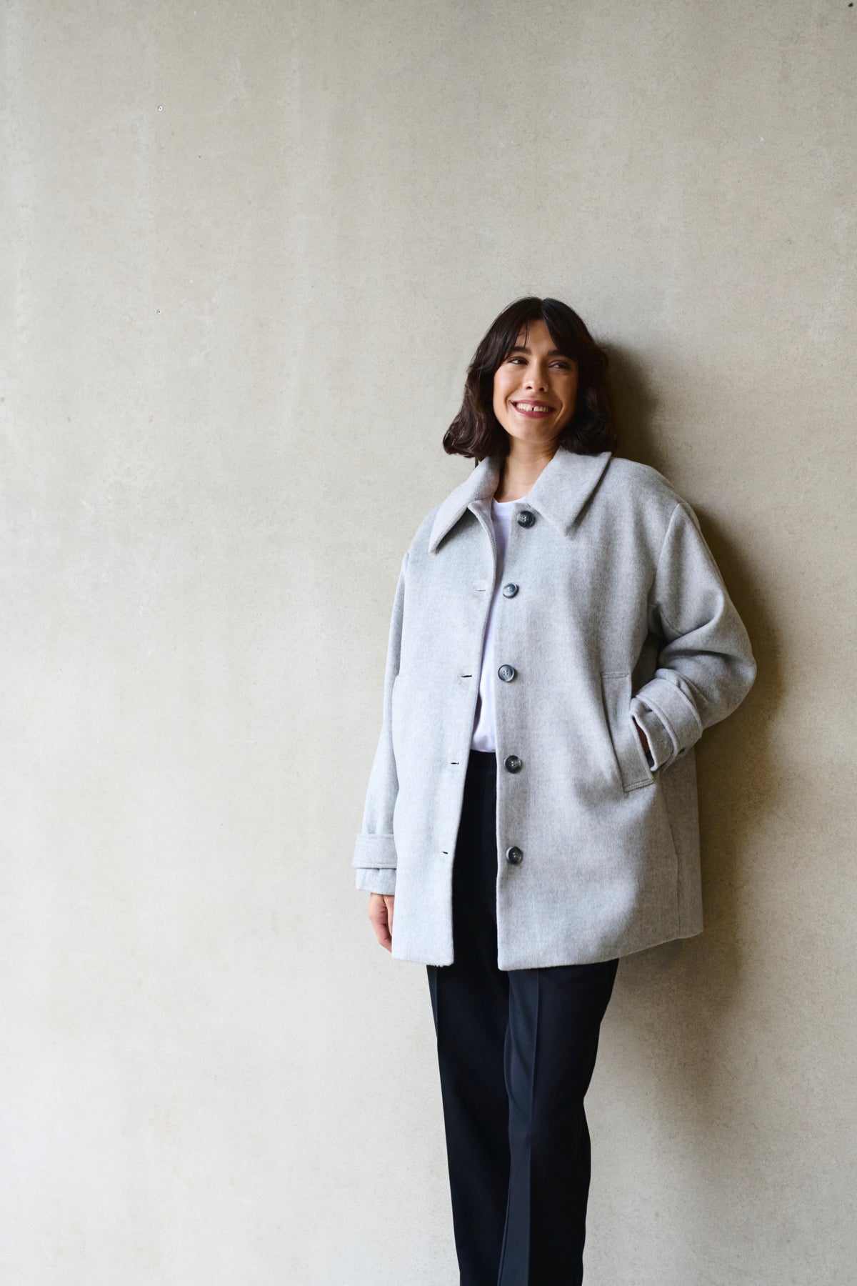 Kaffe Clothing KAmaja Coat Grey Melange