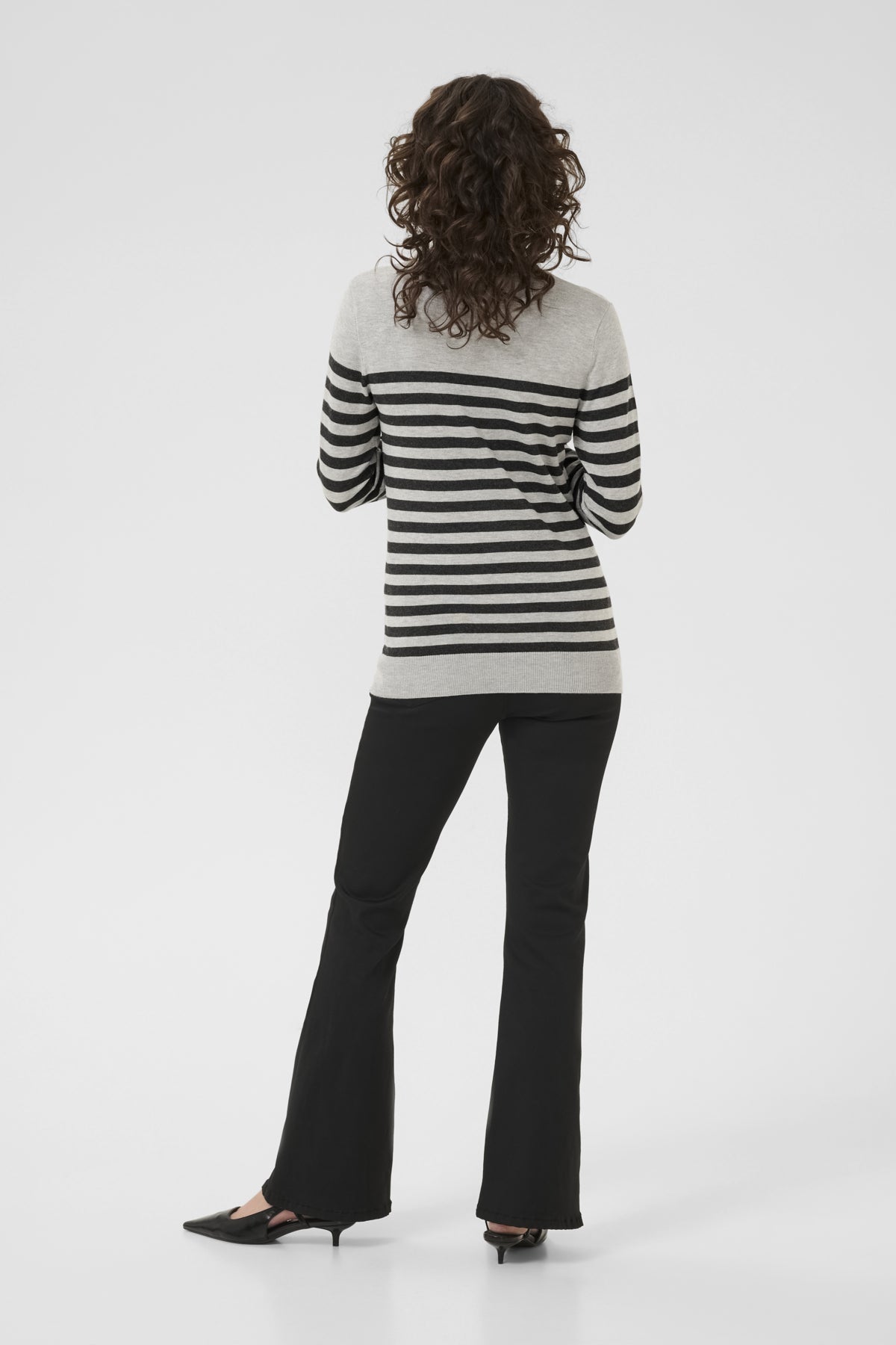 Kaffe Clothing KAlizza Striped Roll Neck LGM/DGM Half Stripe