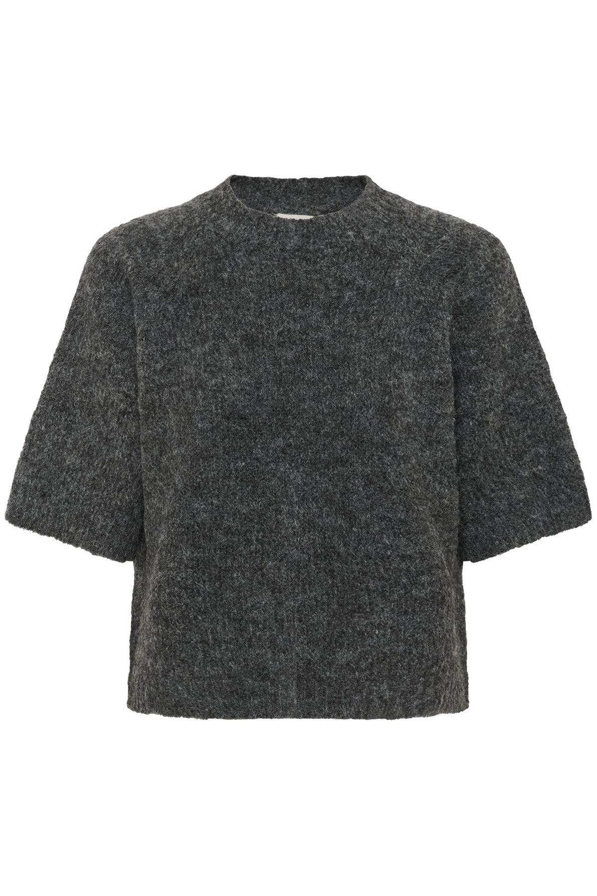 Kaffe Clothing KAemilie Cropped Knit Pullover Dark Grey Melange