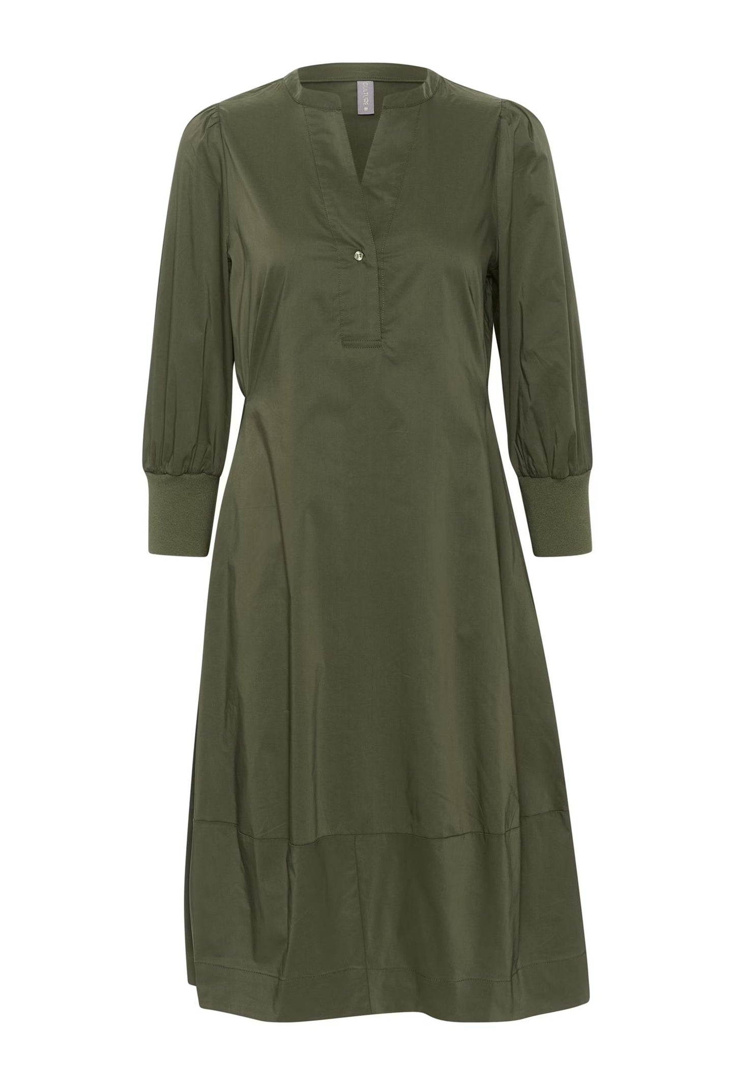 Culture CUantoinett 3/4 Sleeve Dress Burnt Olive