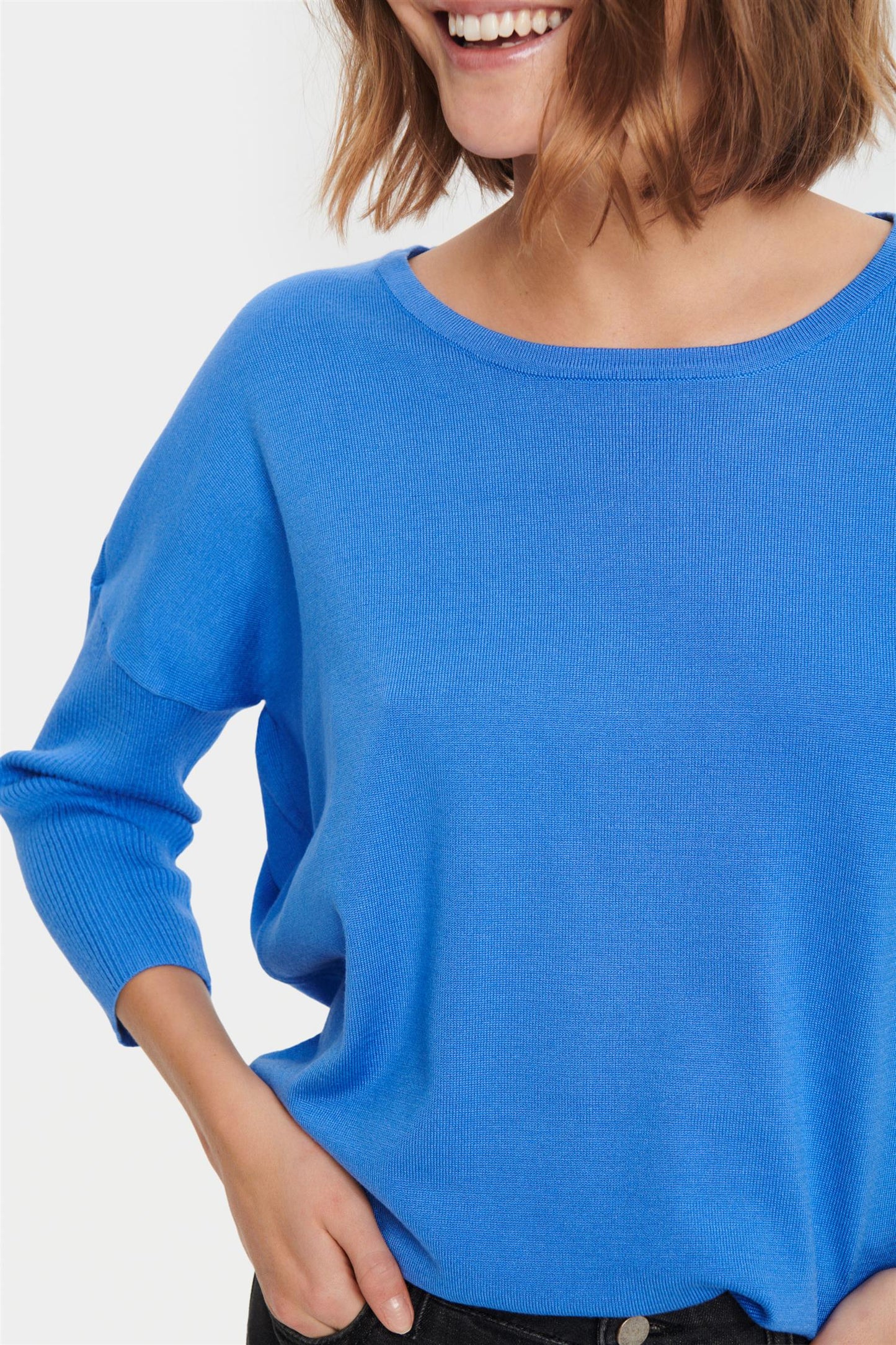 Saint Tropez MilaSZ R-Neck Pullover Ultramarine