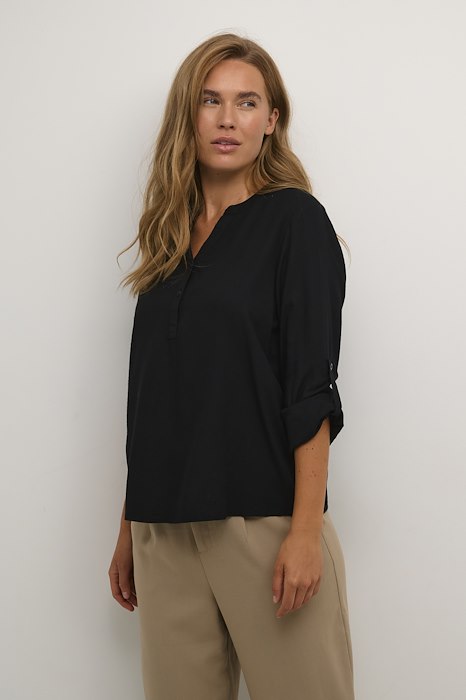 Kaffe Clothing KAmilia Blouse Black DeepShirt Chalk