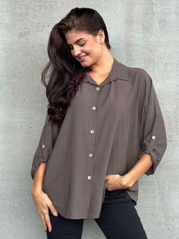 Pepper Onesize Viskosebluse Brun