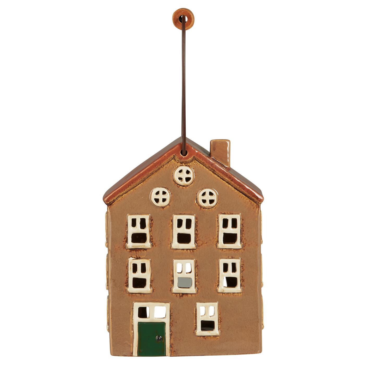 Ib Laursen Hus t/fyrfadslys Nyhavn m/træhank grøn dør