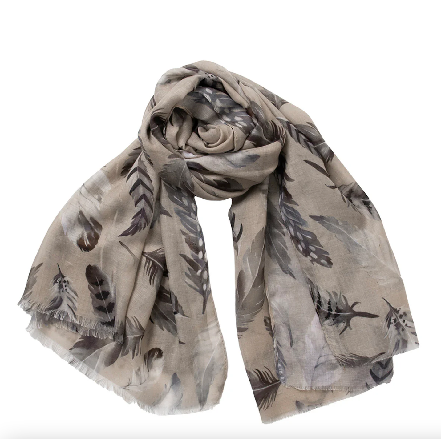 Rosenvinge Skjerf Fjærprint Beige