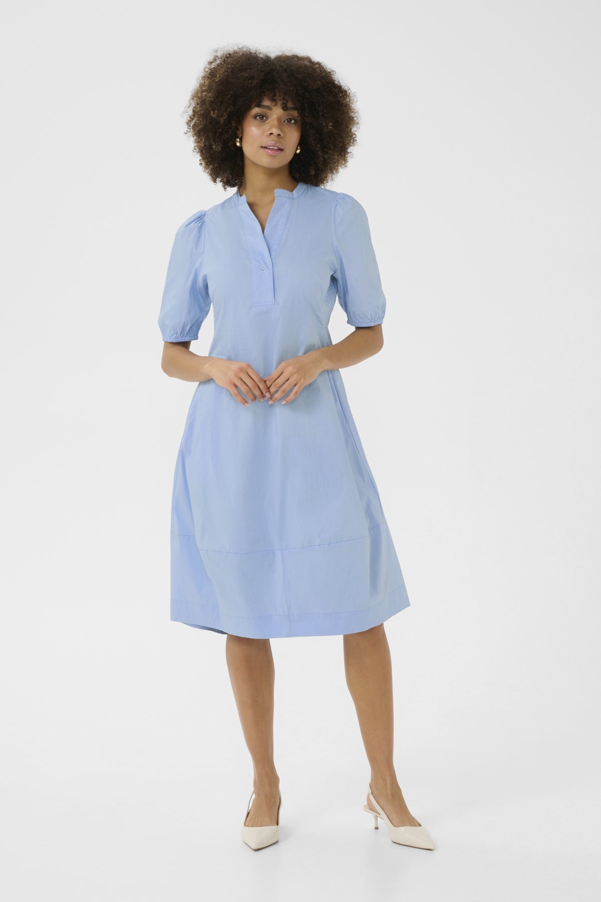 Culture CUantoinett SS Placket Dress Forever Blue