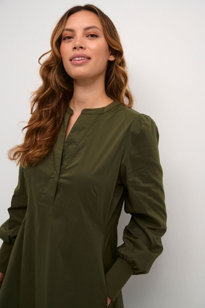 Culture CUantoinett Rib Dress Burnt Olive