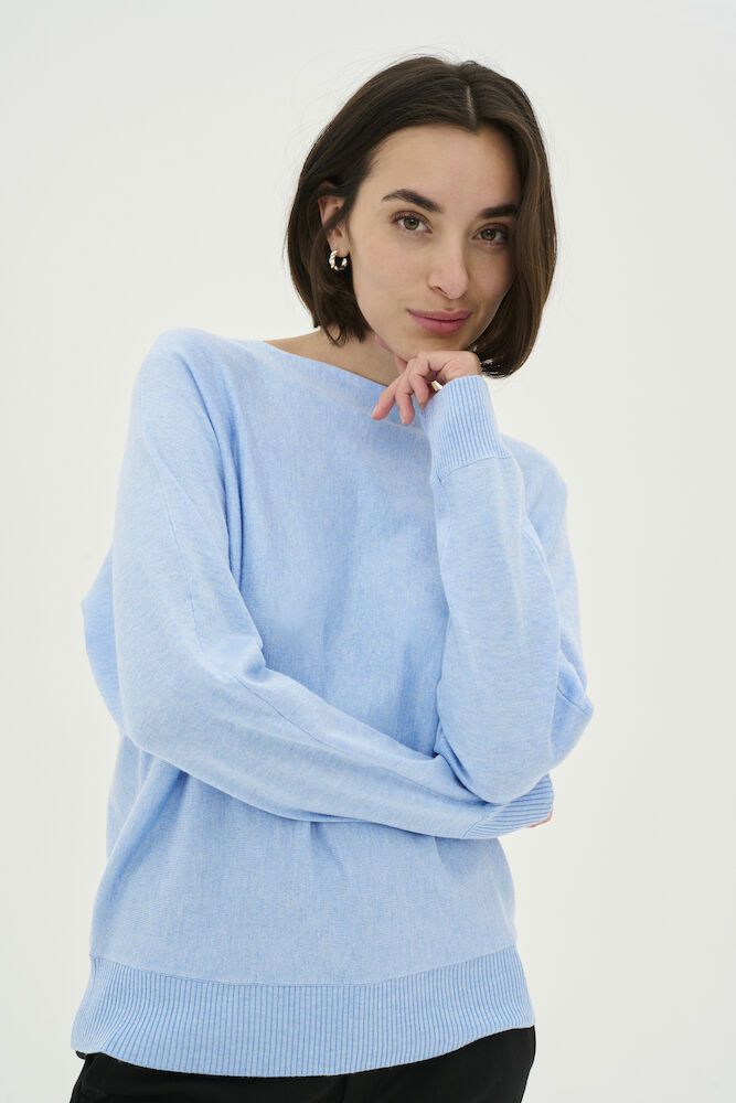 Culture CUannemarie Batwing Jumper Cashmere Blue Melange