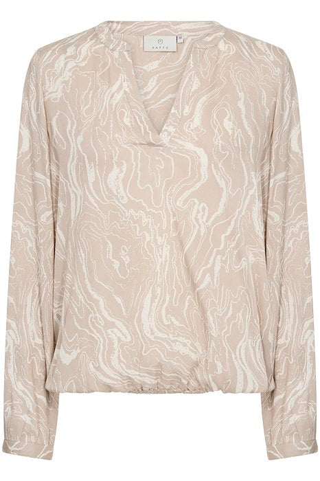 Kaffe Clothing KAditte Blouse Feather Gray/Chalk Print