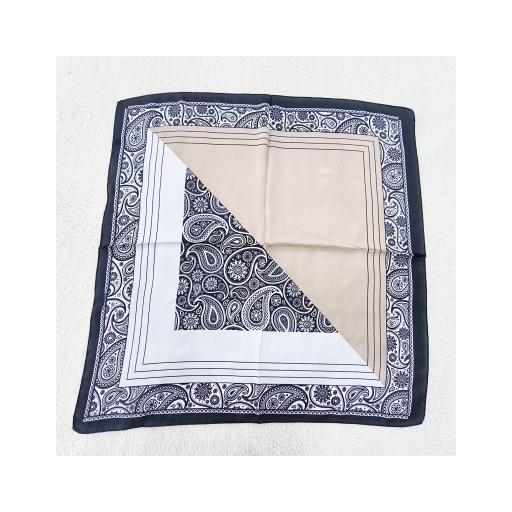 Silkeskjerf Bandanas - Sort/beige