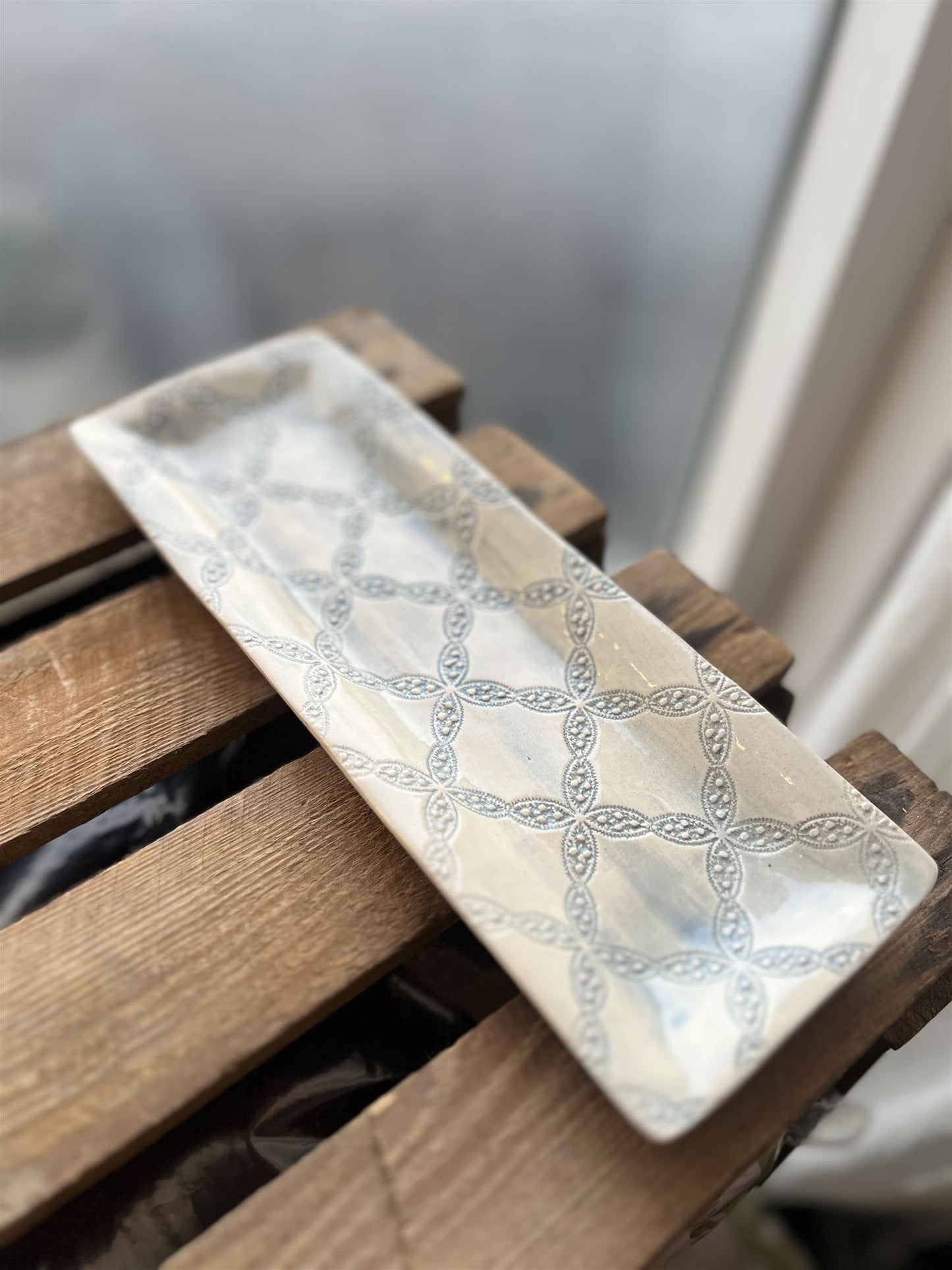 Wonki Ware Lang Skål Gråblå