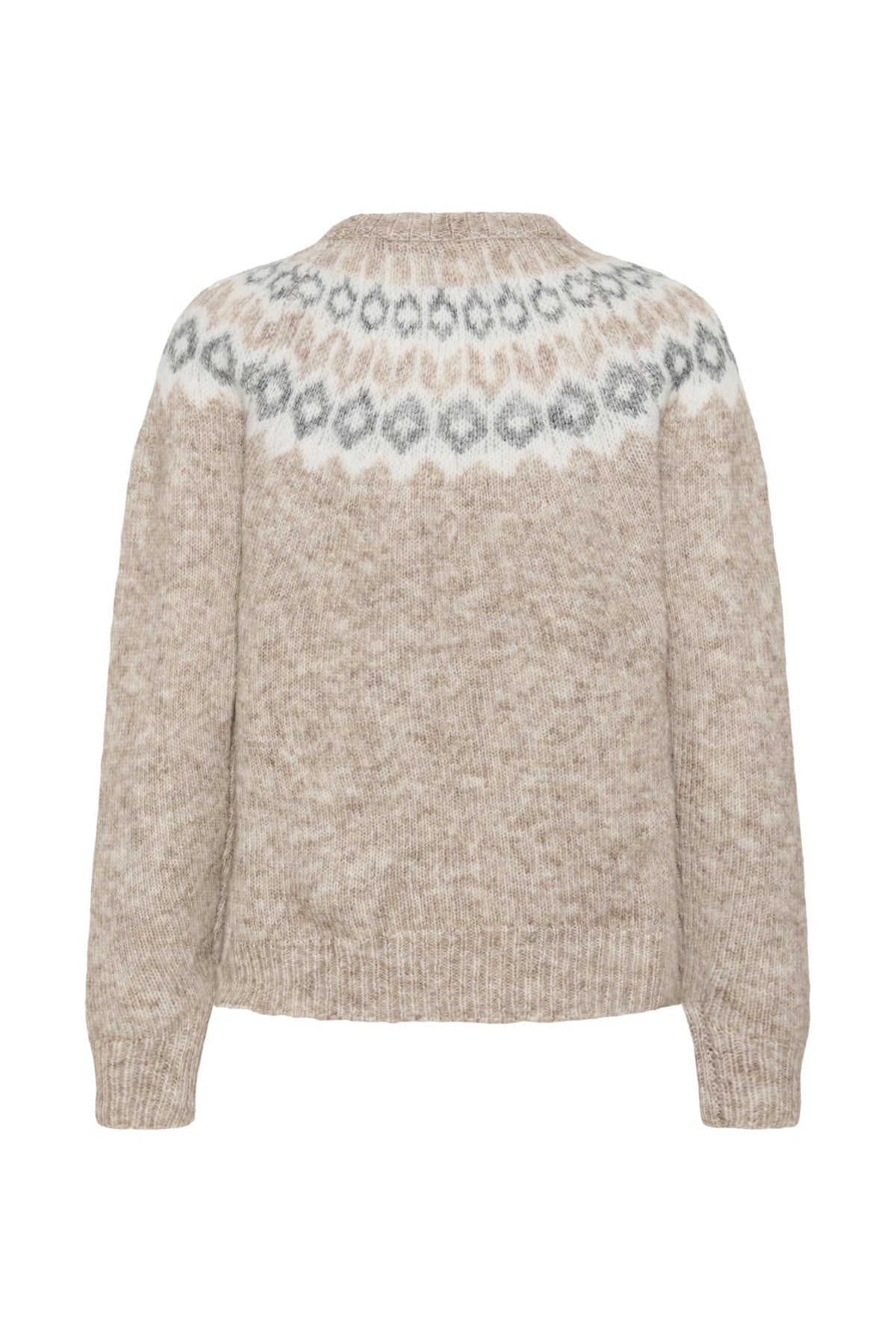 Kaffe KAberta Pullover Beige Melange/Grey/Chalk