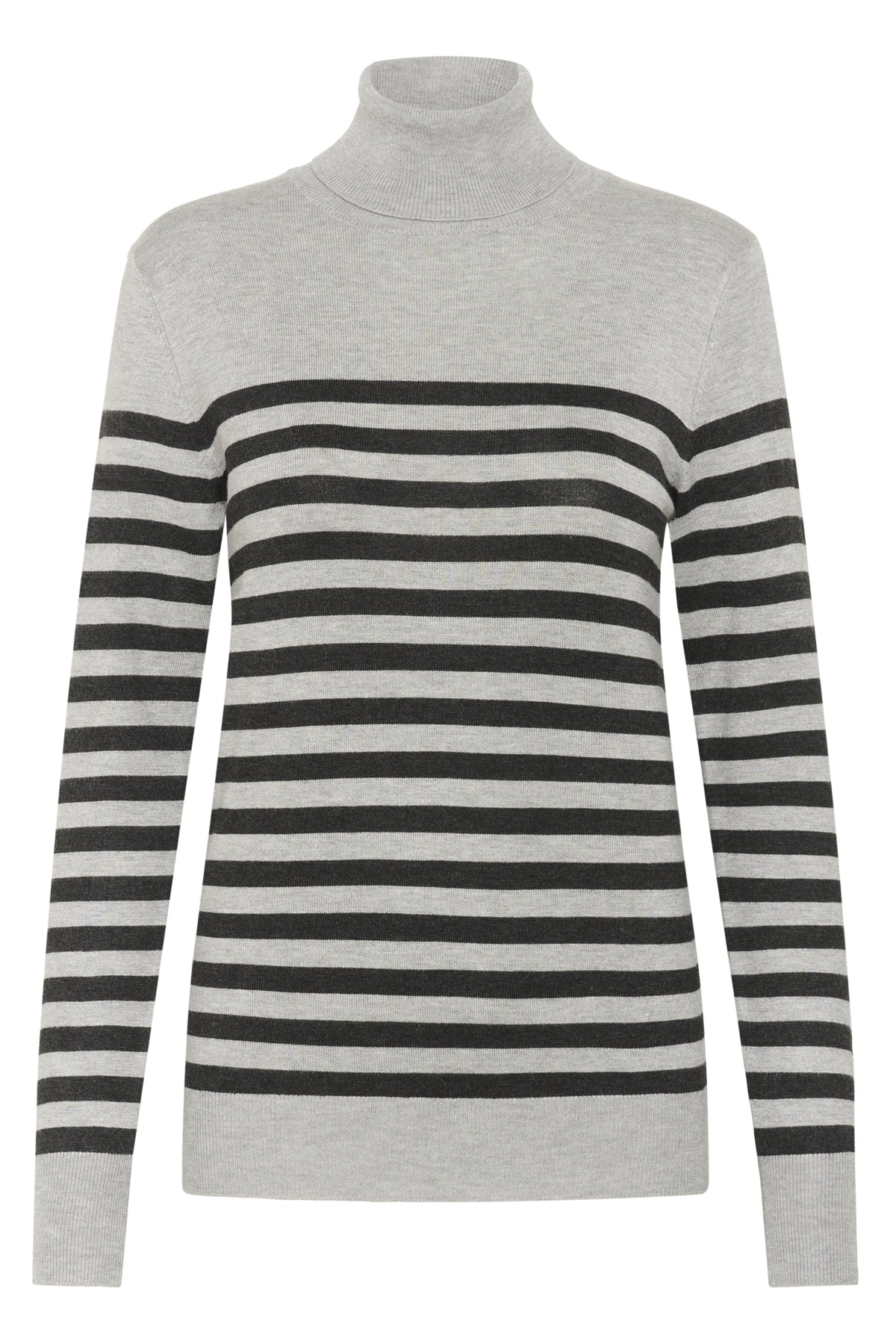 Kaffe Clothing KAlizza Striped Roll Neck LGM/DGM Half Stripe