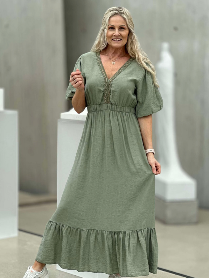 Pepper Aspen Kjole Khaki