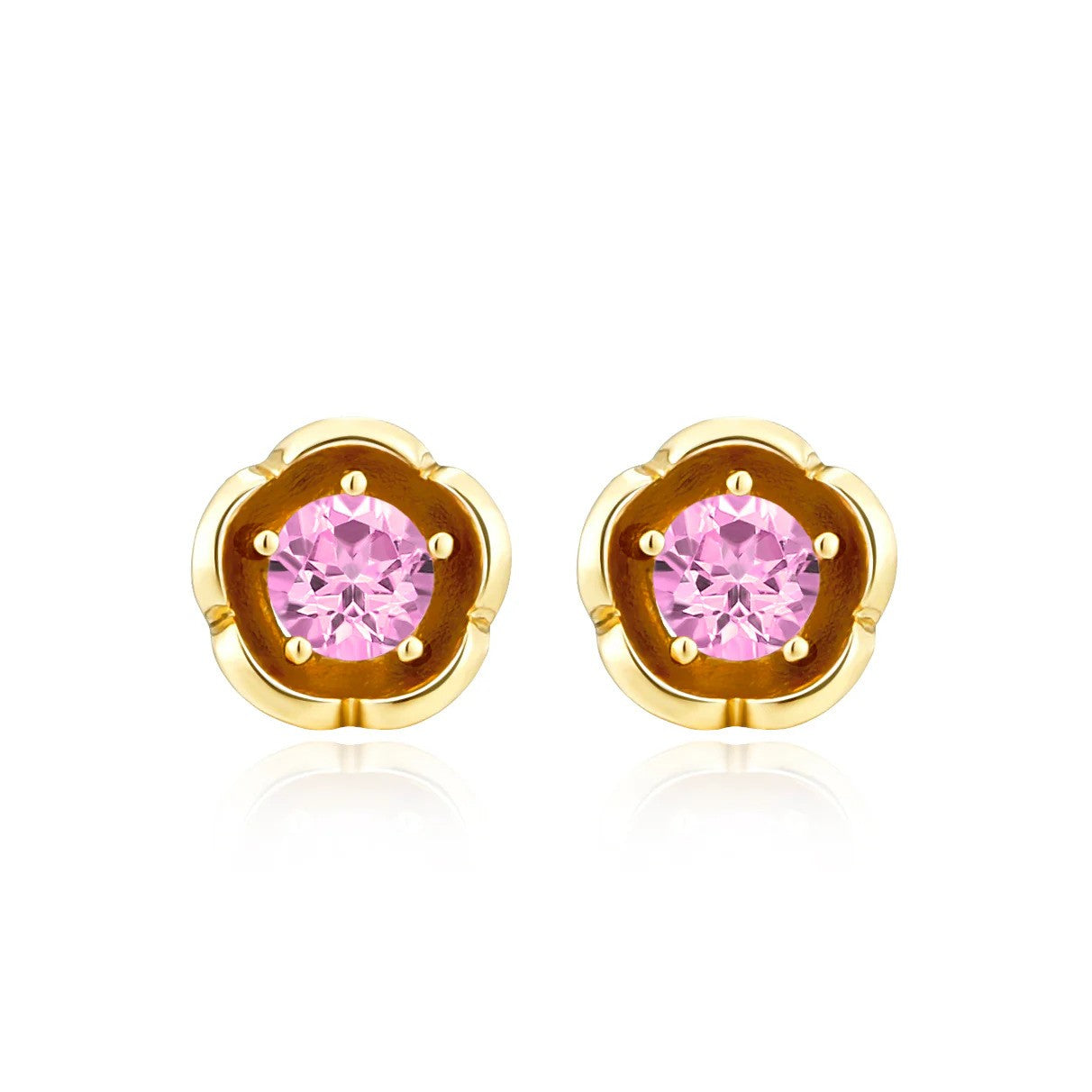 Nora Norway Mira Stud Ear Gold Pink
