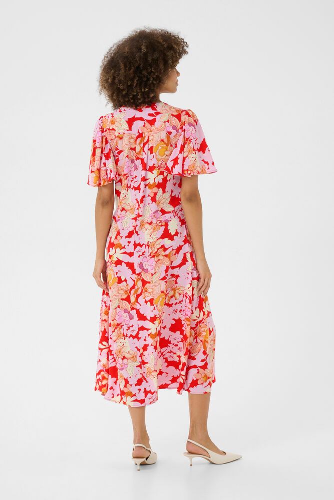 Culture CUaudrey Bello Long Dress Red/Pink Flower
