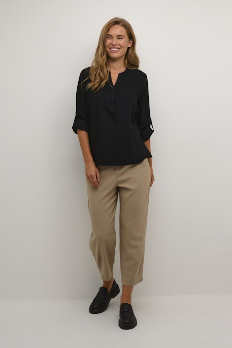 Kaffe Clothing KAmilia Blouse Black DeepShirt Chalk