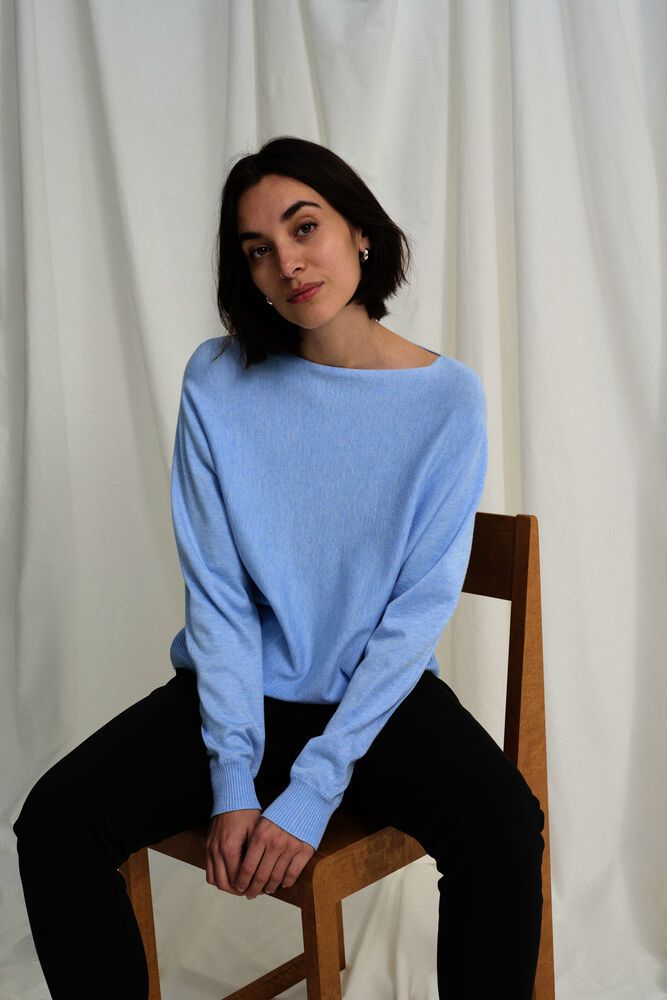 Culture CUannemarie Batwing Jumper Cashmere Blue Melange