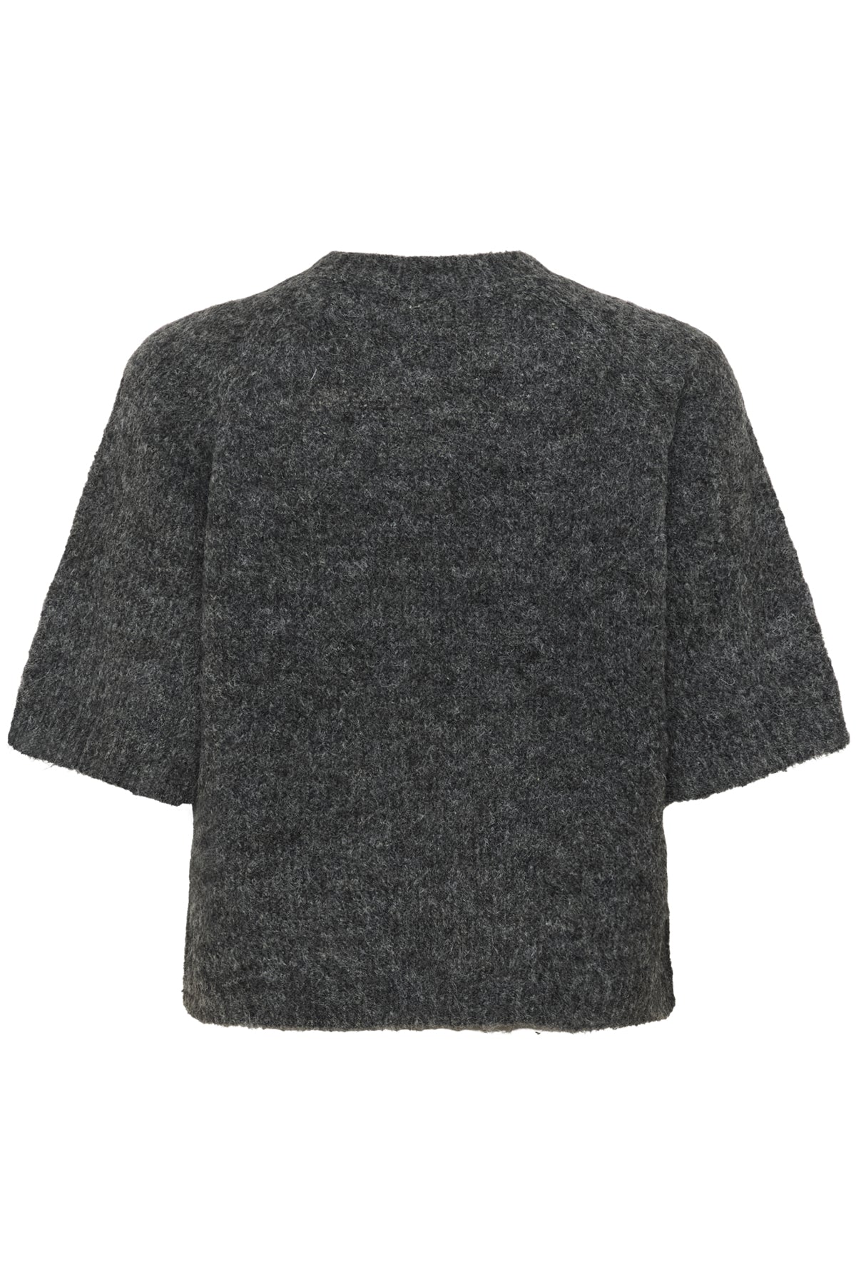 Kaffe Clothing KAemilie Cropped Knit Pullover Dark Grey Melange