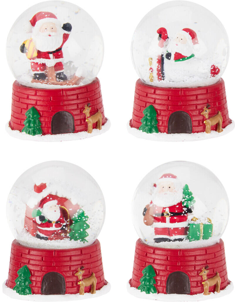 Glasskule M/Snø H:12Cm Nisse