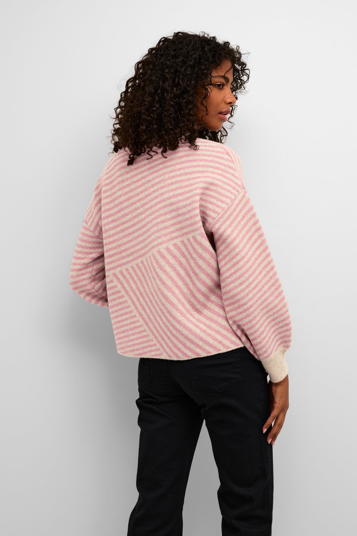 Kaffe Clothing KAverana Knit Pullover Feather Gray Melange/Rosa