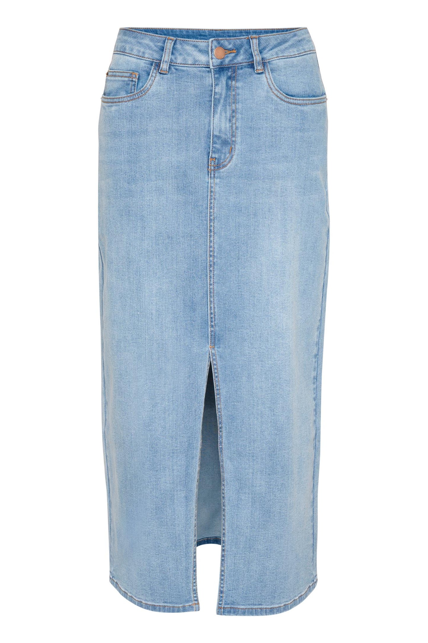 Kaffe Clothing KAsinem HW Denim Skirt Light Blue Washed Denim