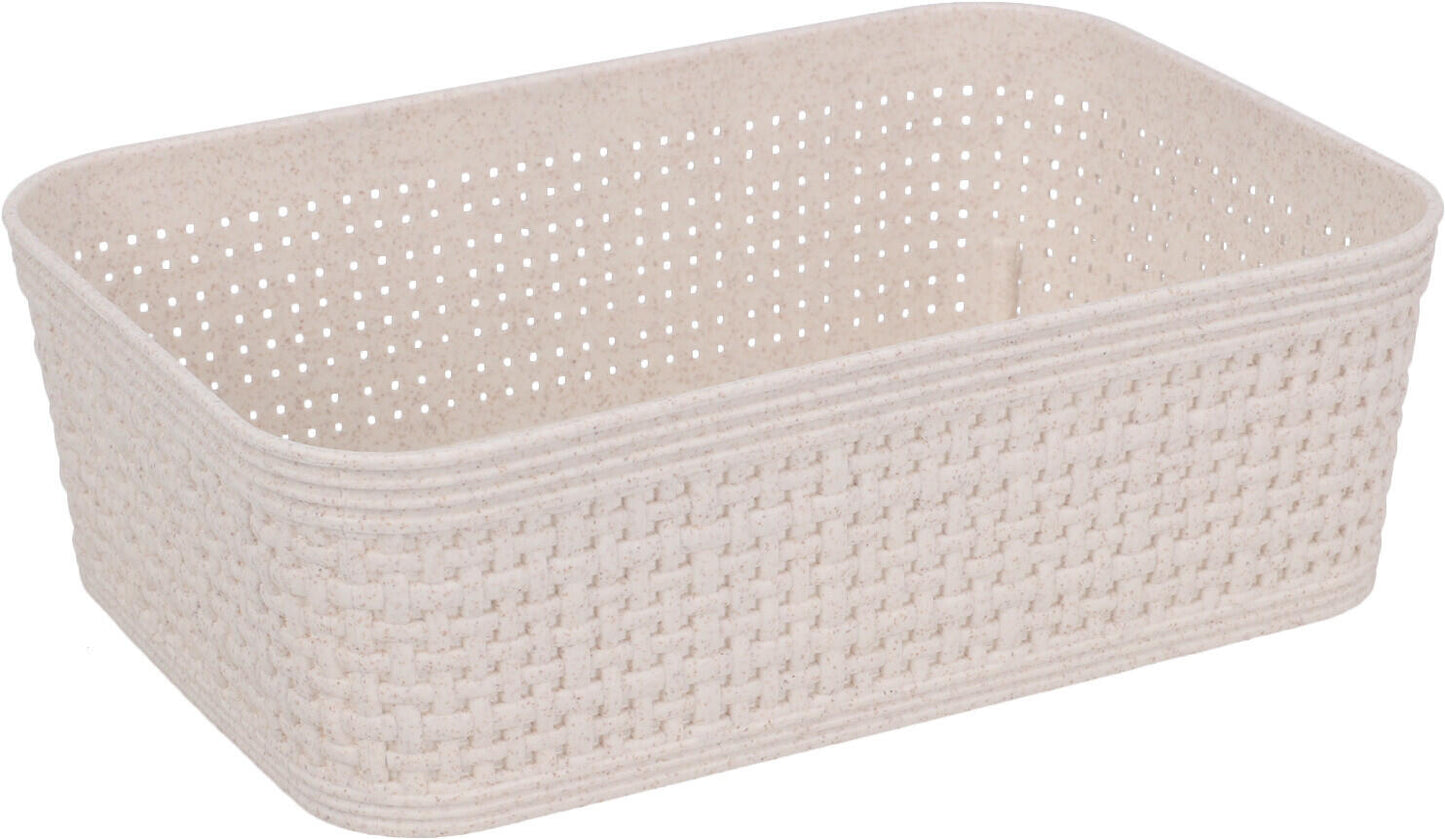 Kurv sand vevd design PP 19x13,5x6cm s/2