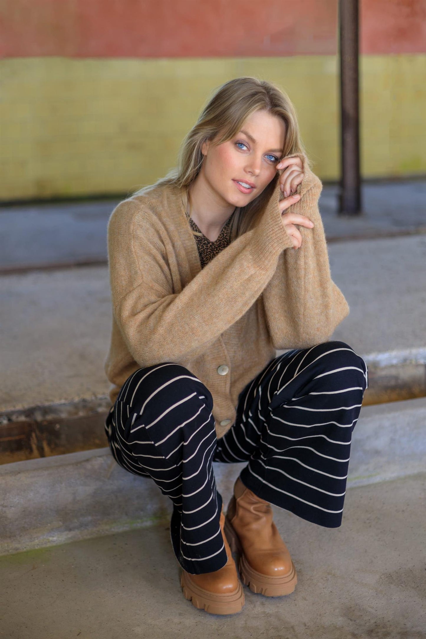 Black Colour BCDELL Heavy Knit Cardigan Frappe