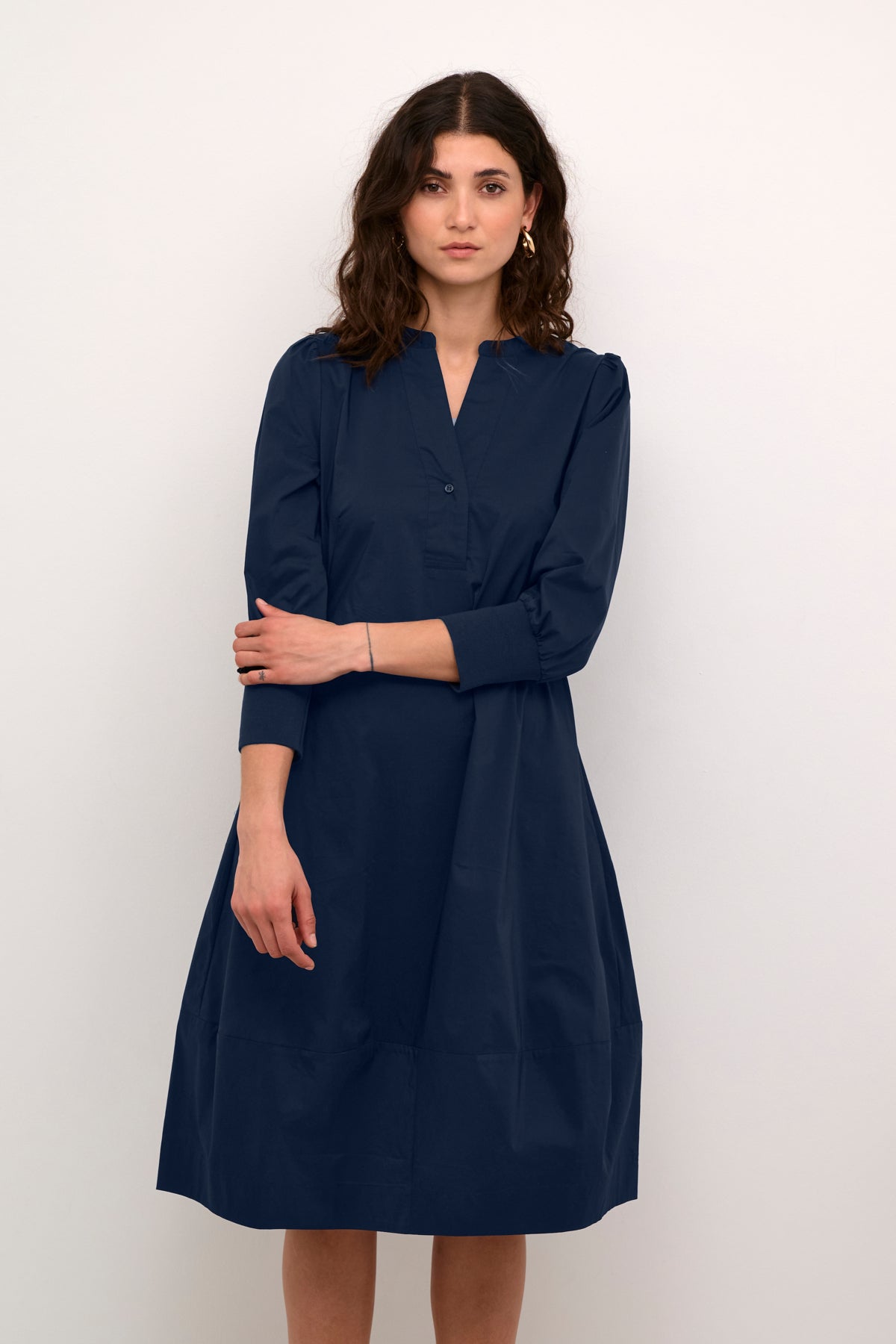 Culture CUantoinett 3/4 Sleeve Dress Blue Iris