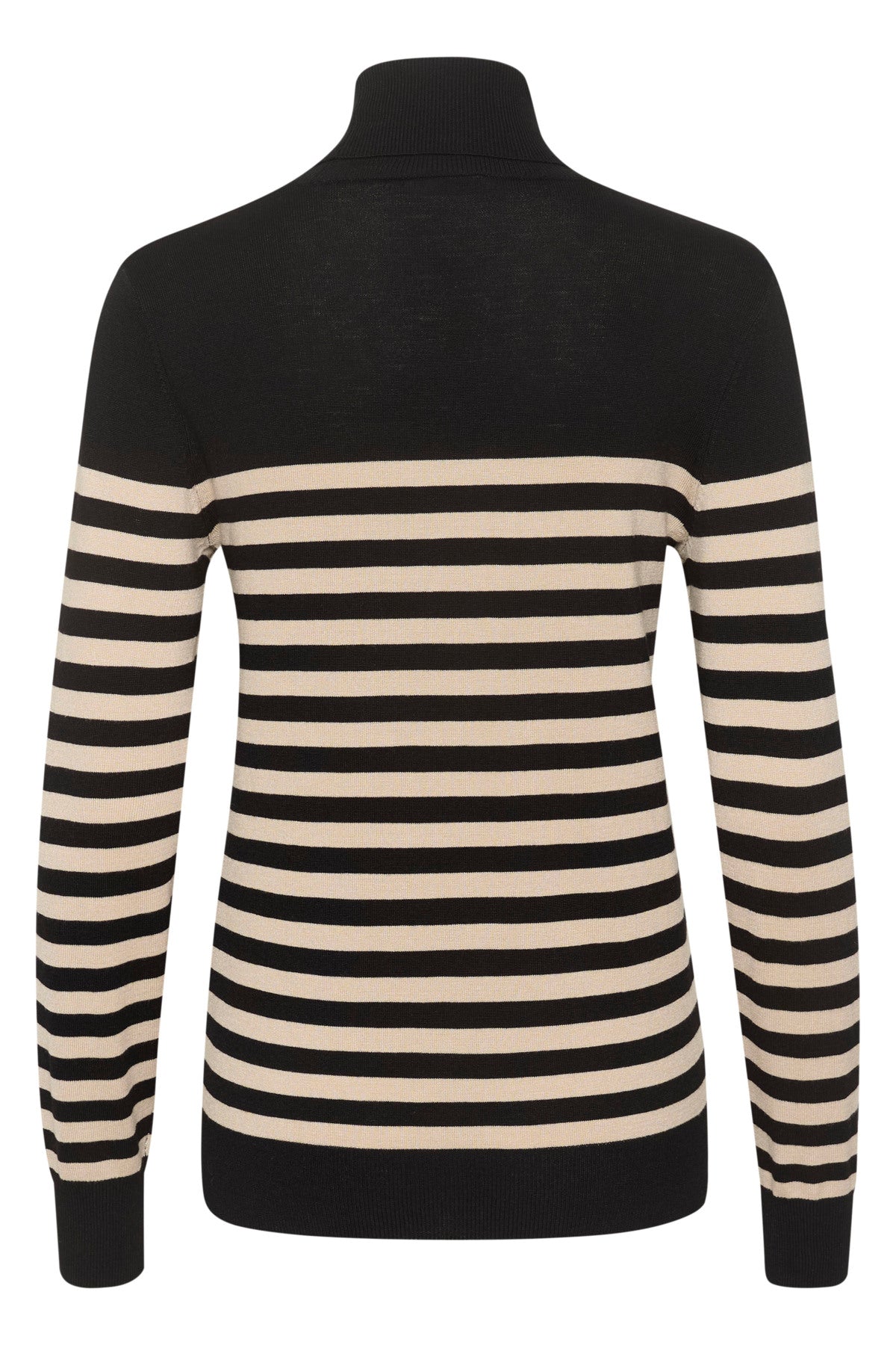 Kaffe Clothing KAlizza Striped Roll Neck Black/Feather Gray Melange Stripe