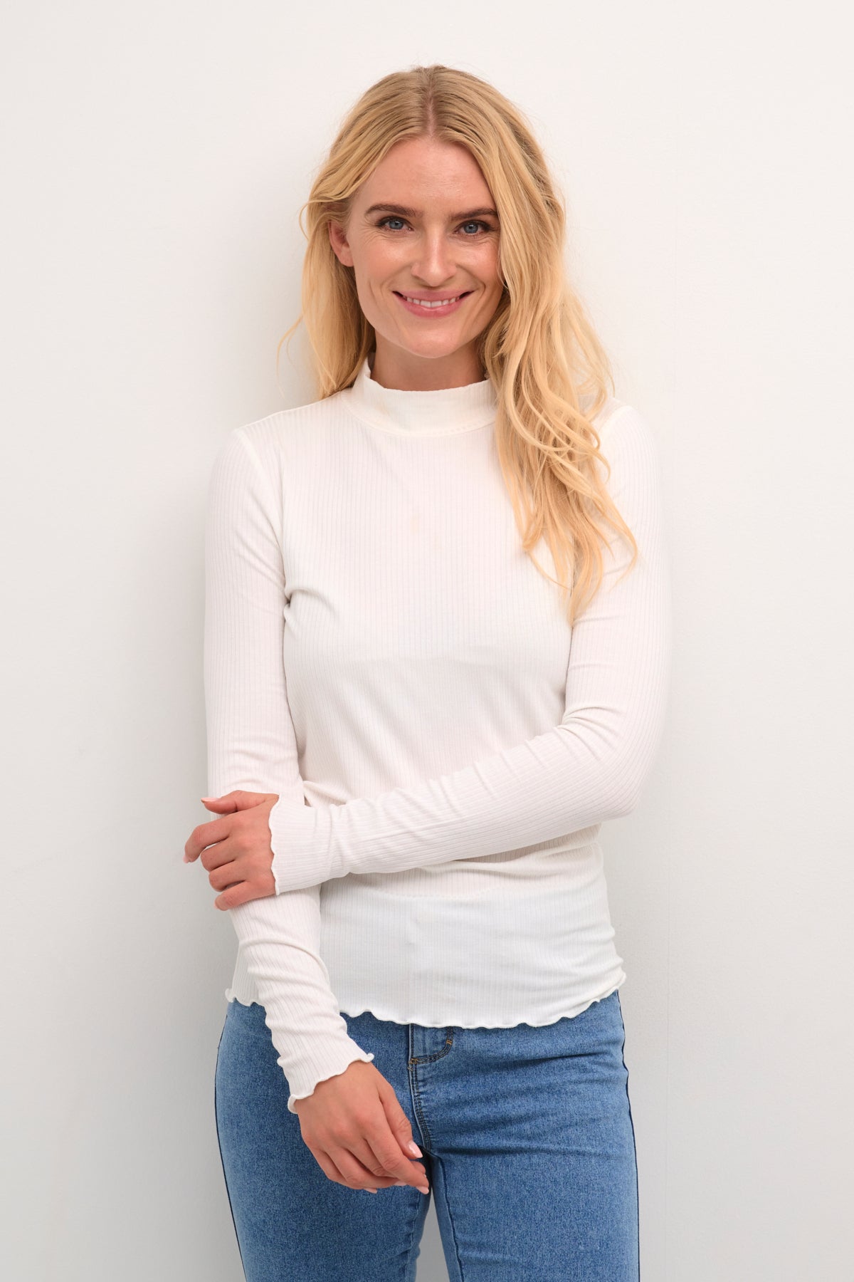 Kaffe Clothing KAdrew Turtleneck T-shirt Chalk