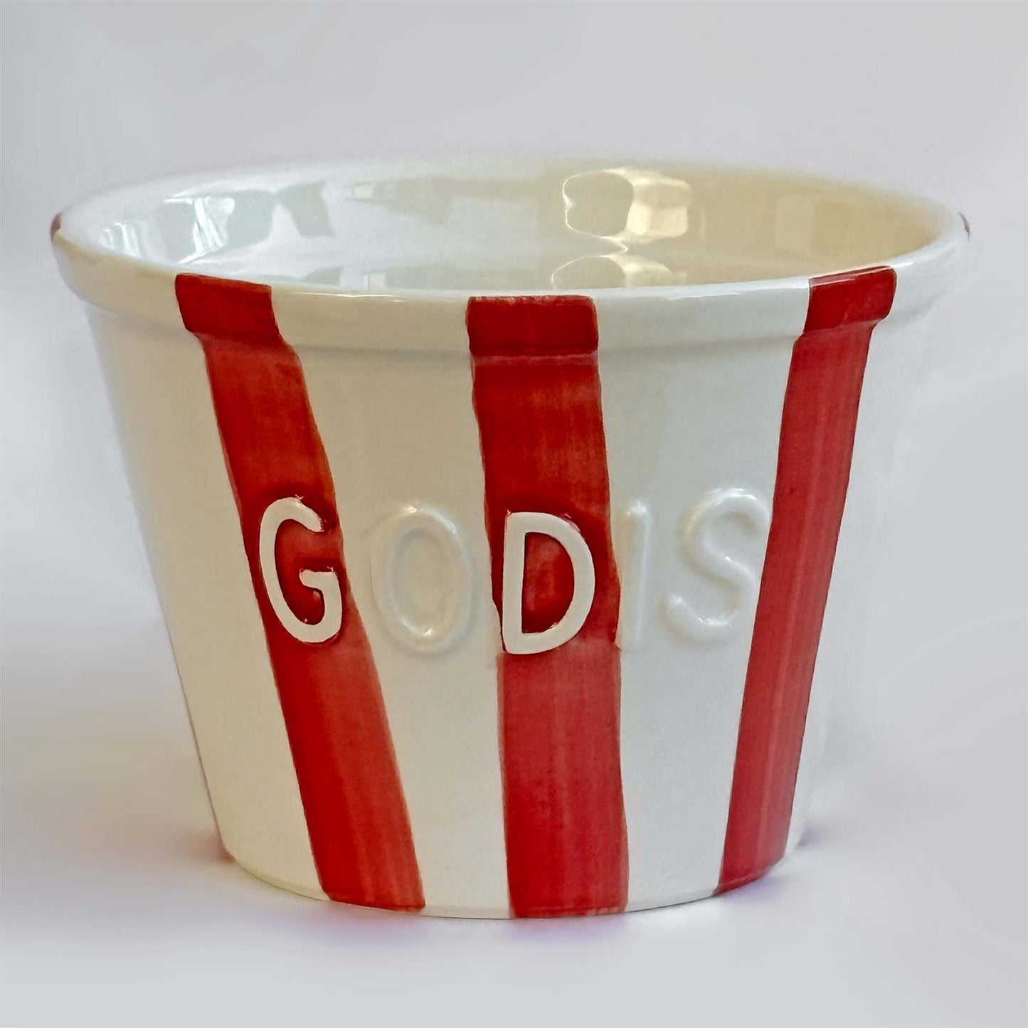 Bruka Design Godis Skål Stor Rød m/striper