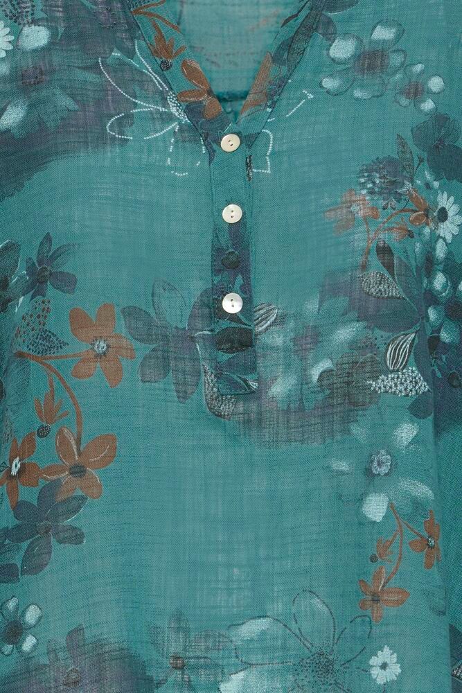 Sorbet SBalexa FL Blouse Deep Teal - Green