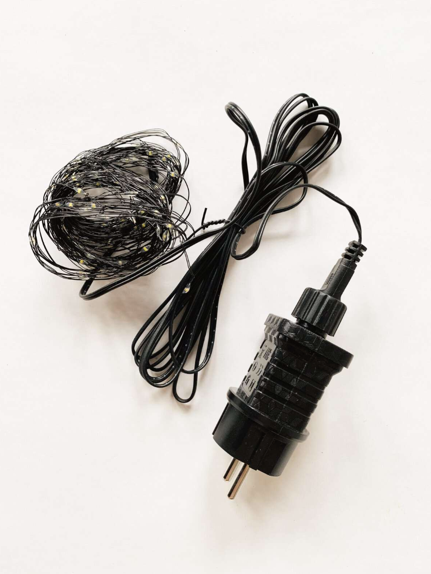 Lyskjede Metall 12 m sort