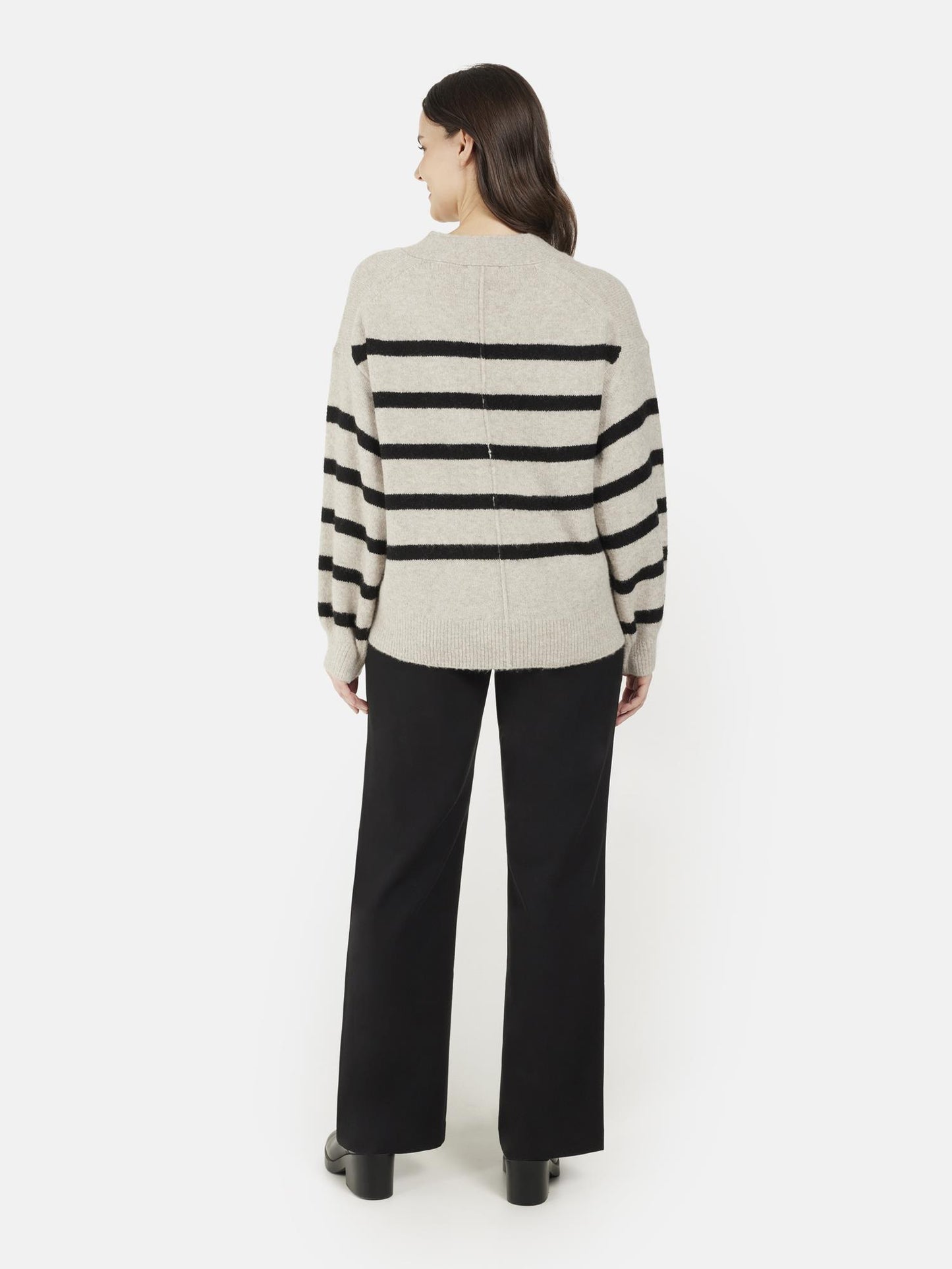 B. Copenhagen Strikkegenser stripete Sort/Offwhite
