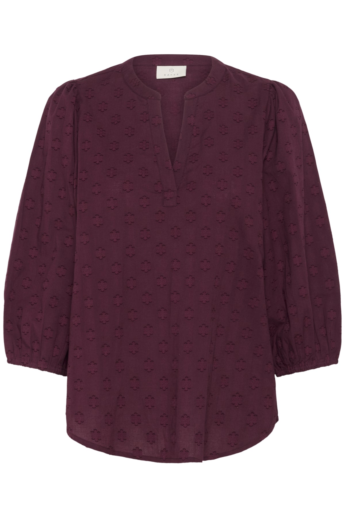 Kaffe Clothing KAenya Blouse 3/4 sleeve Windsor WIne