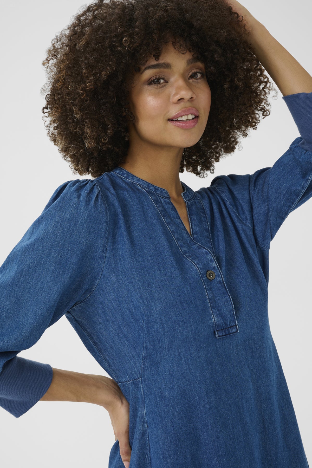 Culture CUallura Arpa 3/4 Sleeve Dress Dark Blue Wash
