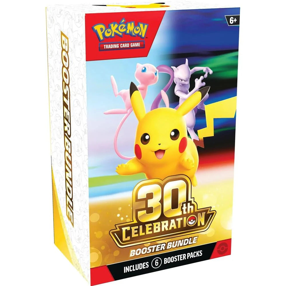 Asmodee Pokémon 30th Celebration Booster Bundle – Gul Booster Bundle med 6 boosterpakker