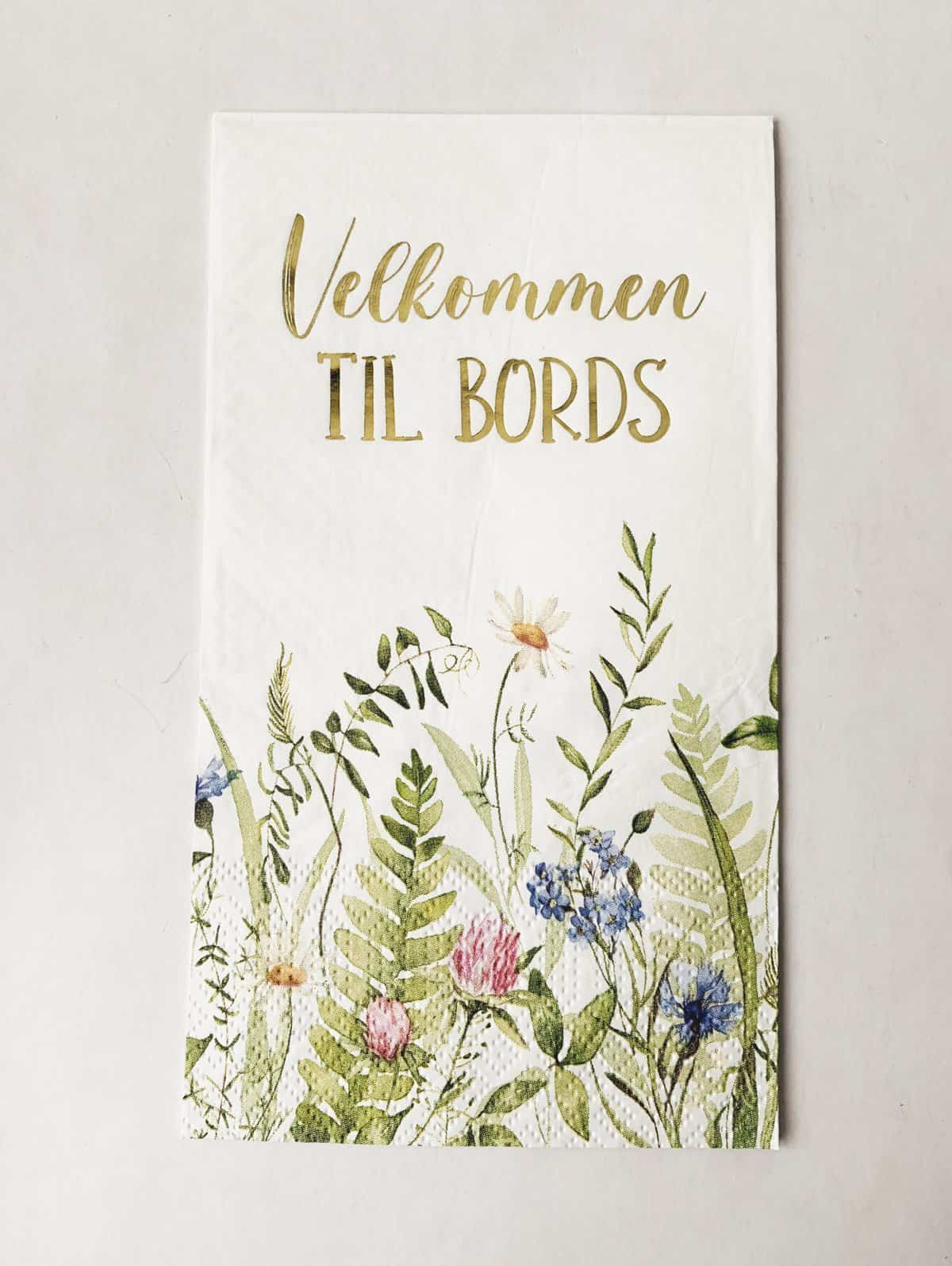 Serviett buffet eng “velkommen til bords”