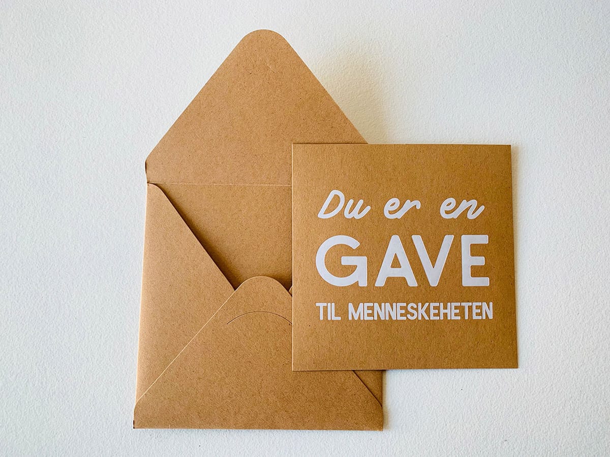 Trend Design Kort m konvolutt 12x12 cm GAVE TIL MENNESKEHETEN