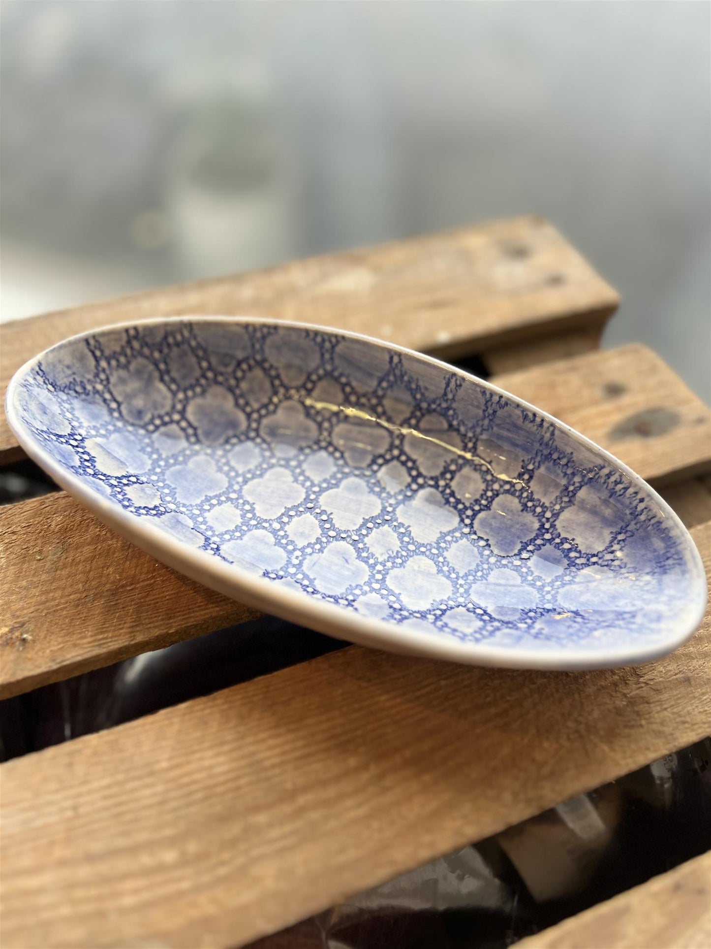 Wonki Ware Oval Skål Mørk Blå