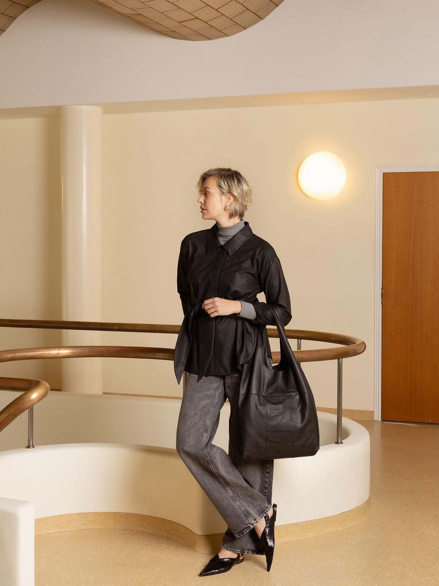 RE:DESIGNED Skinnveske Lyra Urban Black 100% Skinn