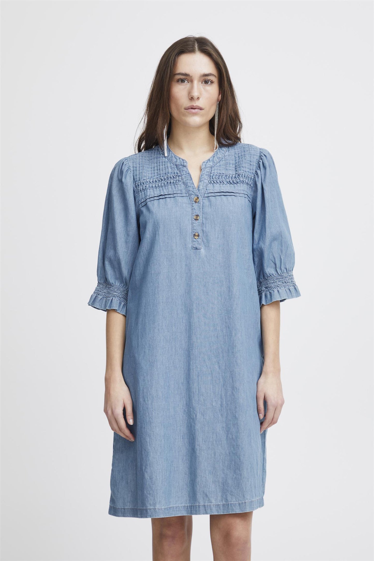 Ichi IHancey DR Kjole Washed Blue Denim