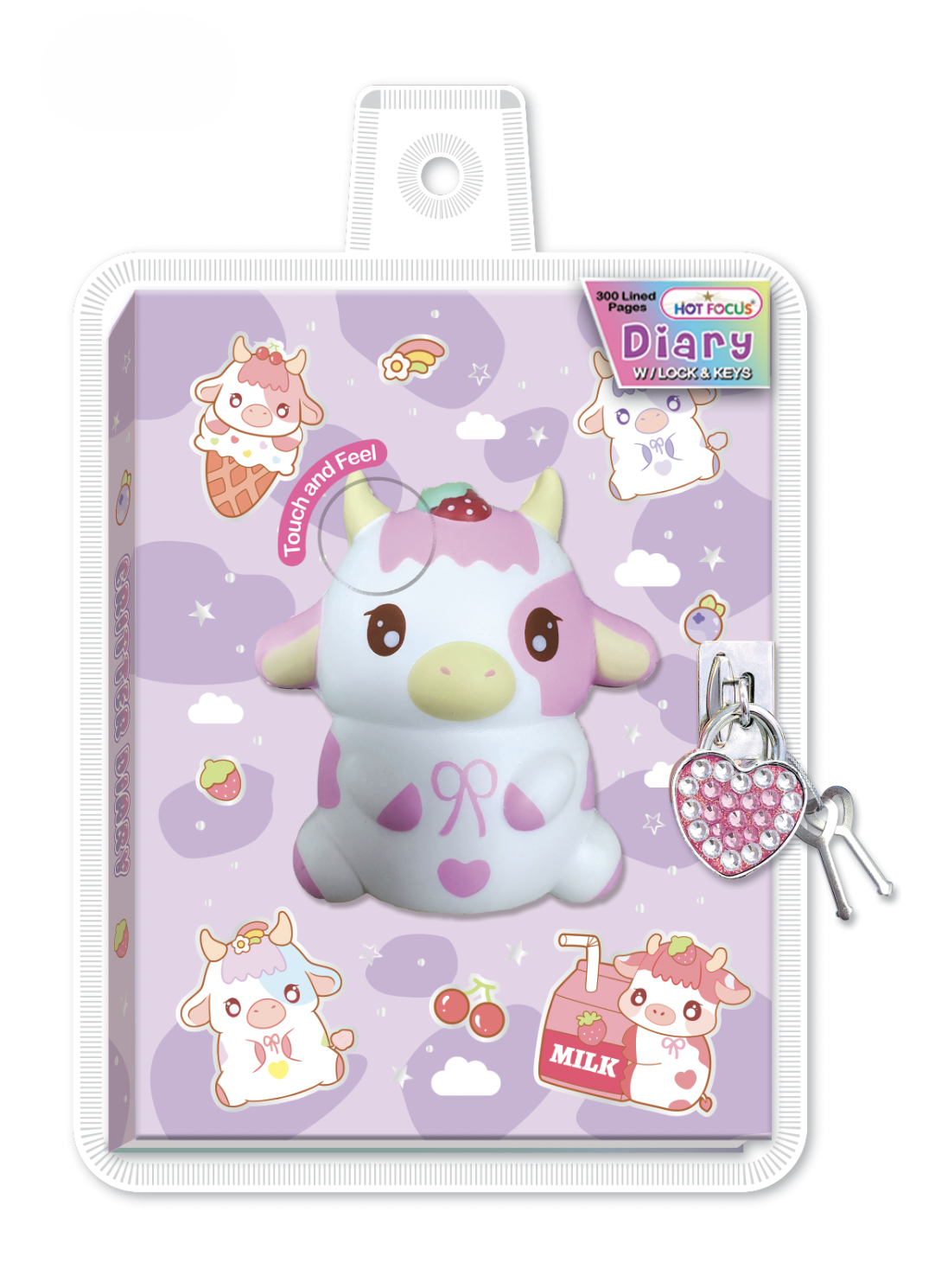 DAGBOK M/LÅS OG SQUISHY KU