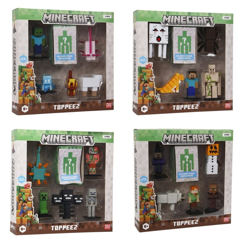 MINECRAFT 3D Figure 6 pack Deluxe box