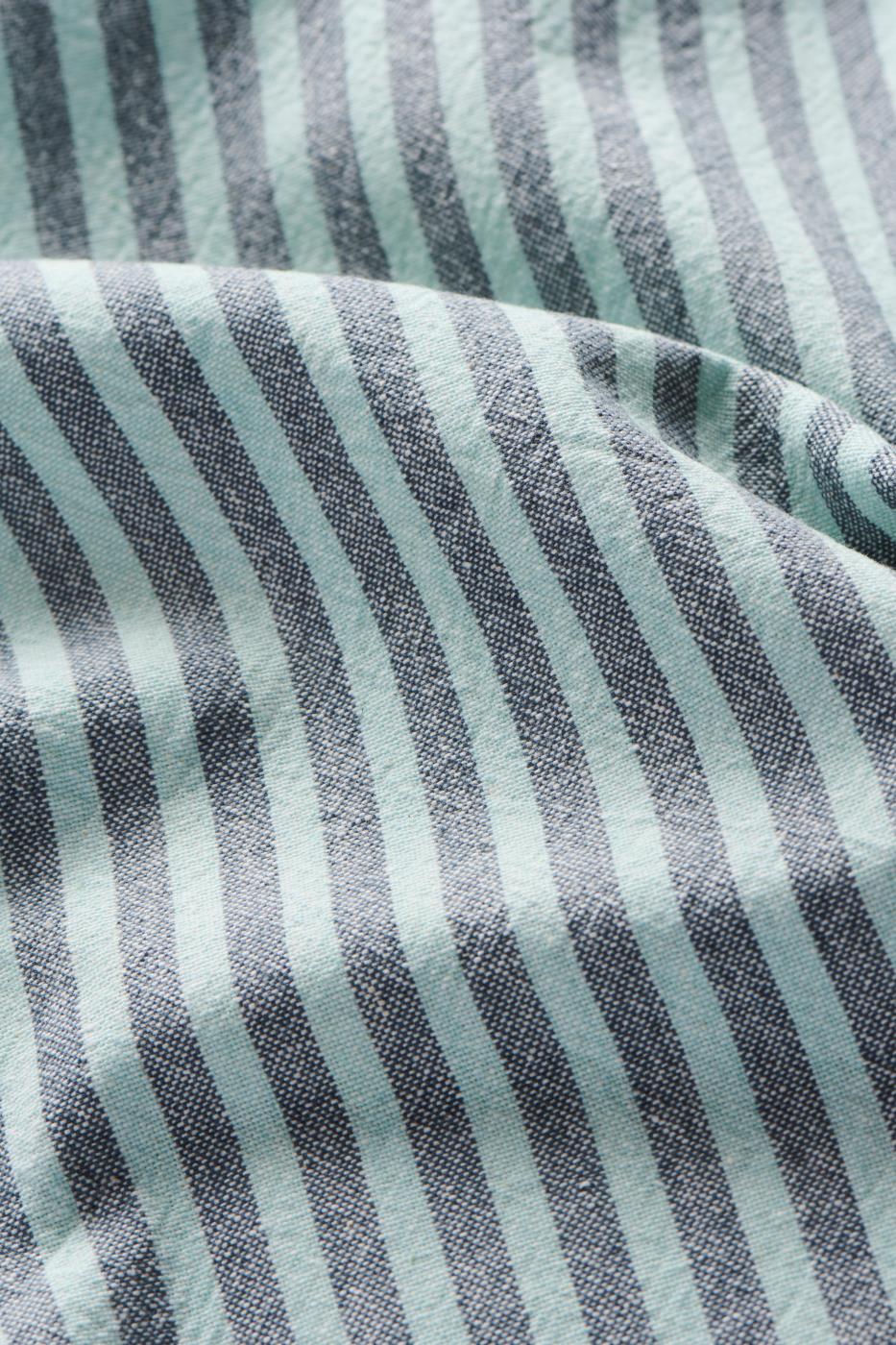 Ib Laursen Kjøkkenhåndkle Linea med grå og turkise smale striper