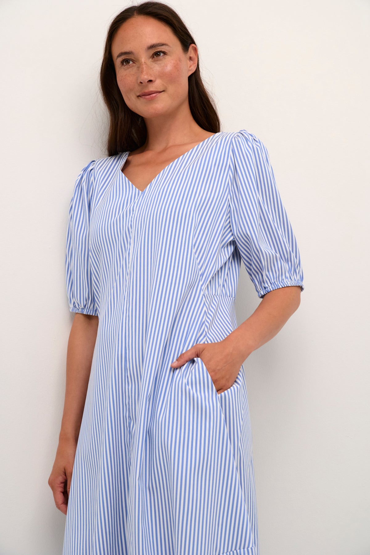 Culture CUabigail Puff SS Dress Mazarine Blue