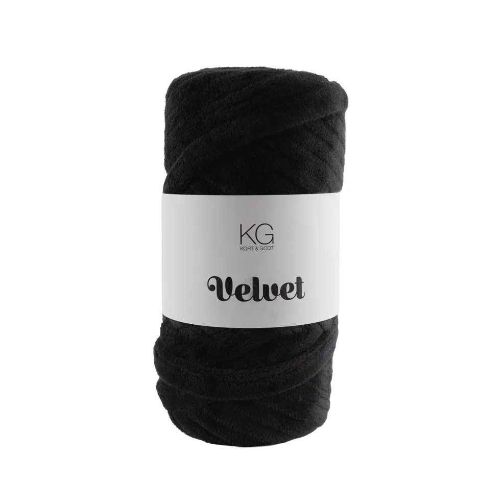 Velvetgarn 01 Sort