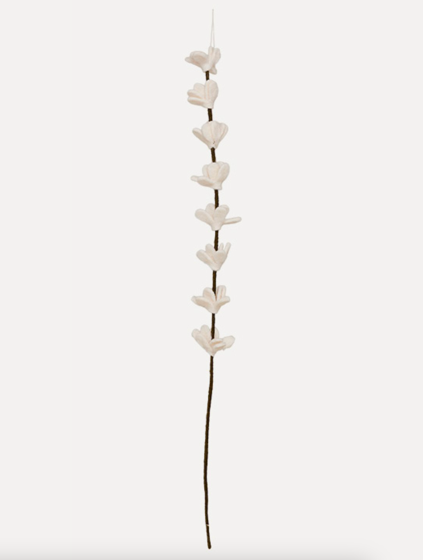 UND Ullfilt Stilk m/mange blomster, Hvit