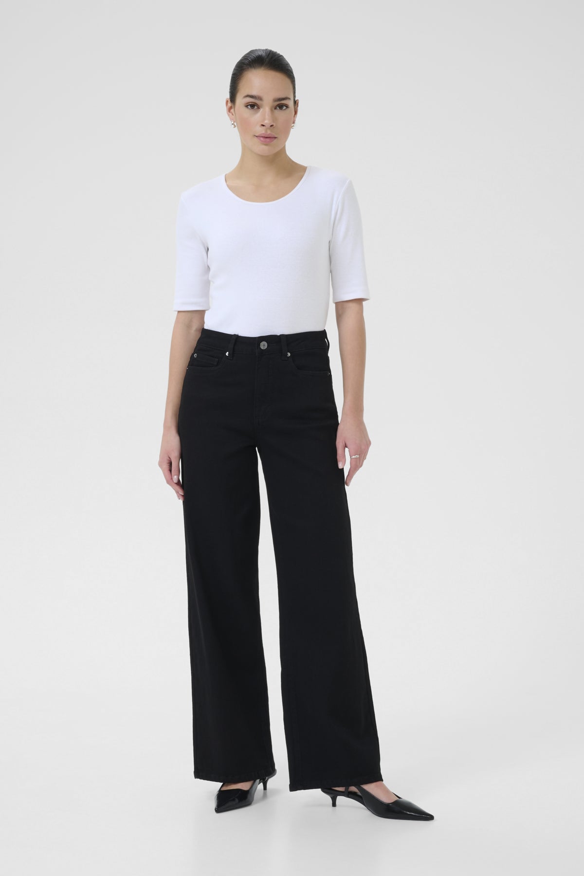 Kaffe Clothing KAmeadow HW Reg Fit Jeans Black Deep 32 tommer